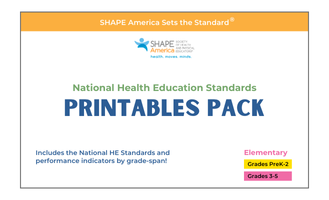 National HE Standards Printables Pack: Elementary