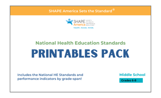 National HE Standards Printables Pack: Middle School