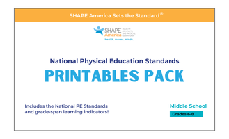 National PE Standards Printables Pack: Middle School